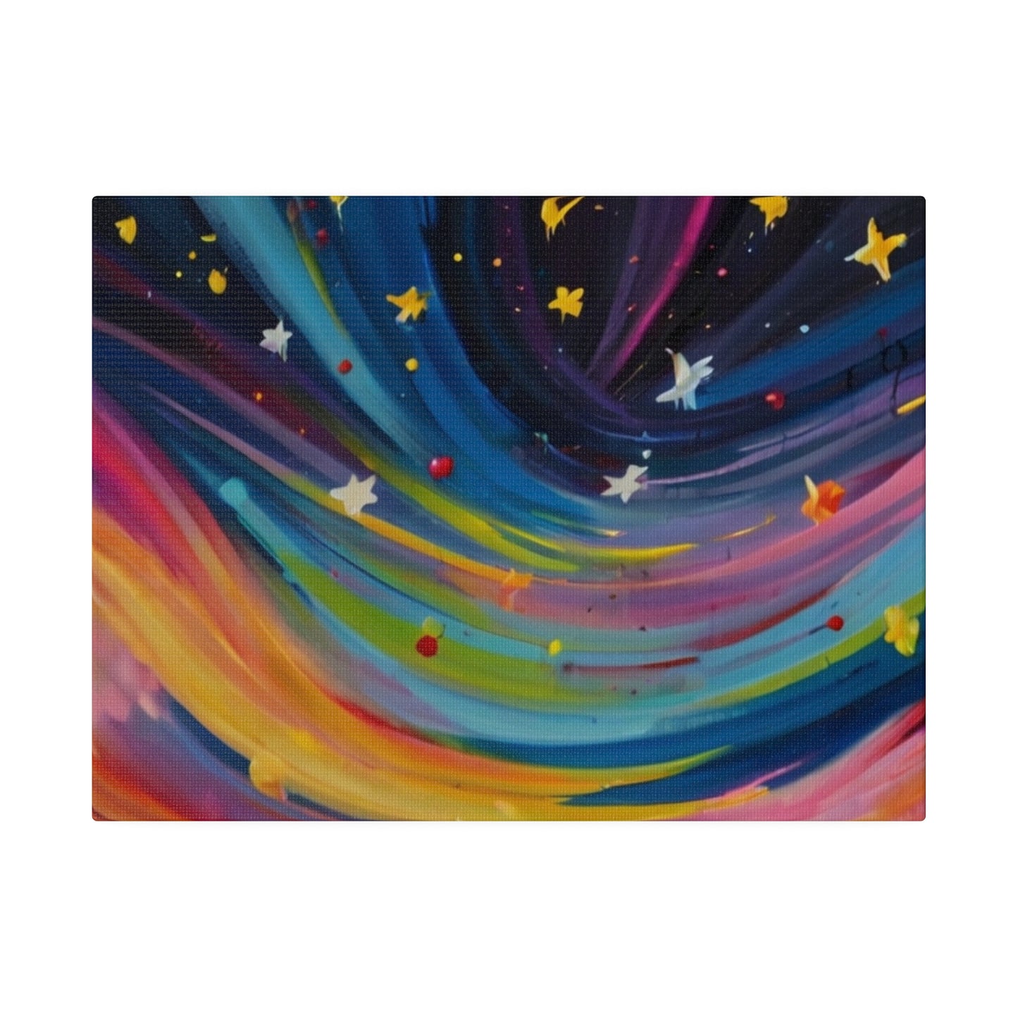 Colourful Messy Painted Shooting Stars - Matte Canvas, Stretched, 0.75"