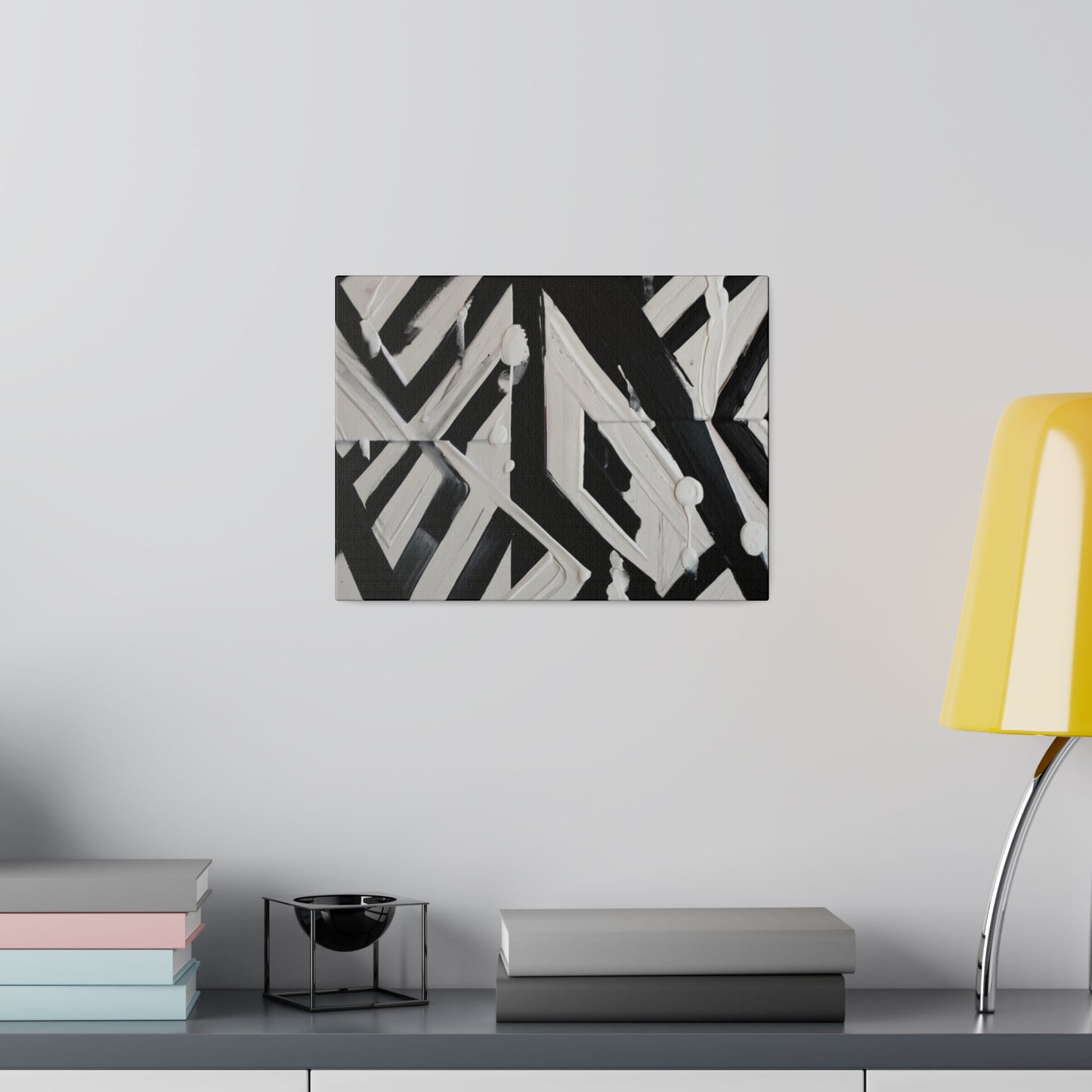 Messy Black and White Paint Lines Canvas - Matte Canvas, Stretched, 0.75"