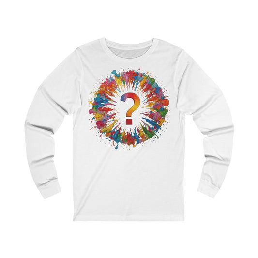 Colourful Messy Question Mark - Unisex Long Sleeve T-Shirt