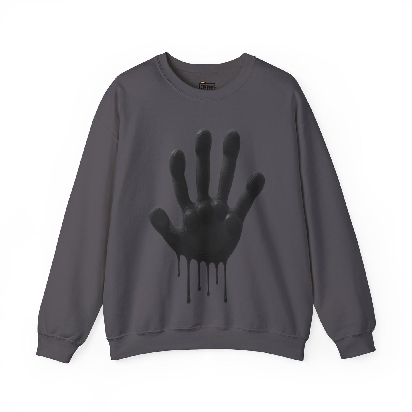 Black Hand Print - Unisex Crewneck Sweatshirt