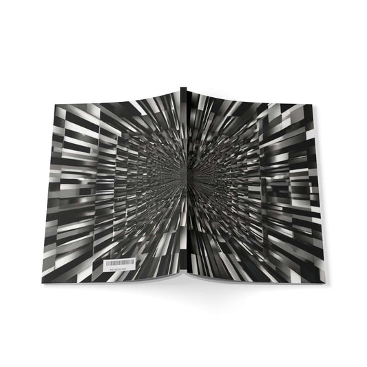 Black and White 2D Abstract Art - Softcover Notebook, A5