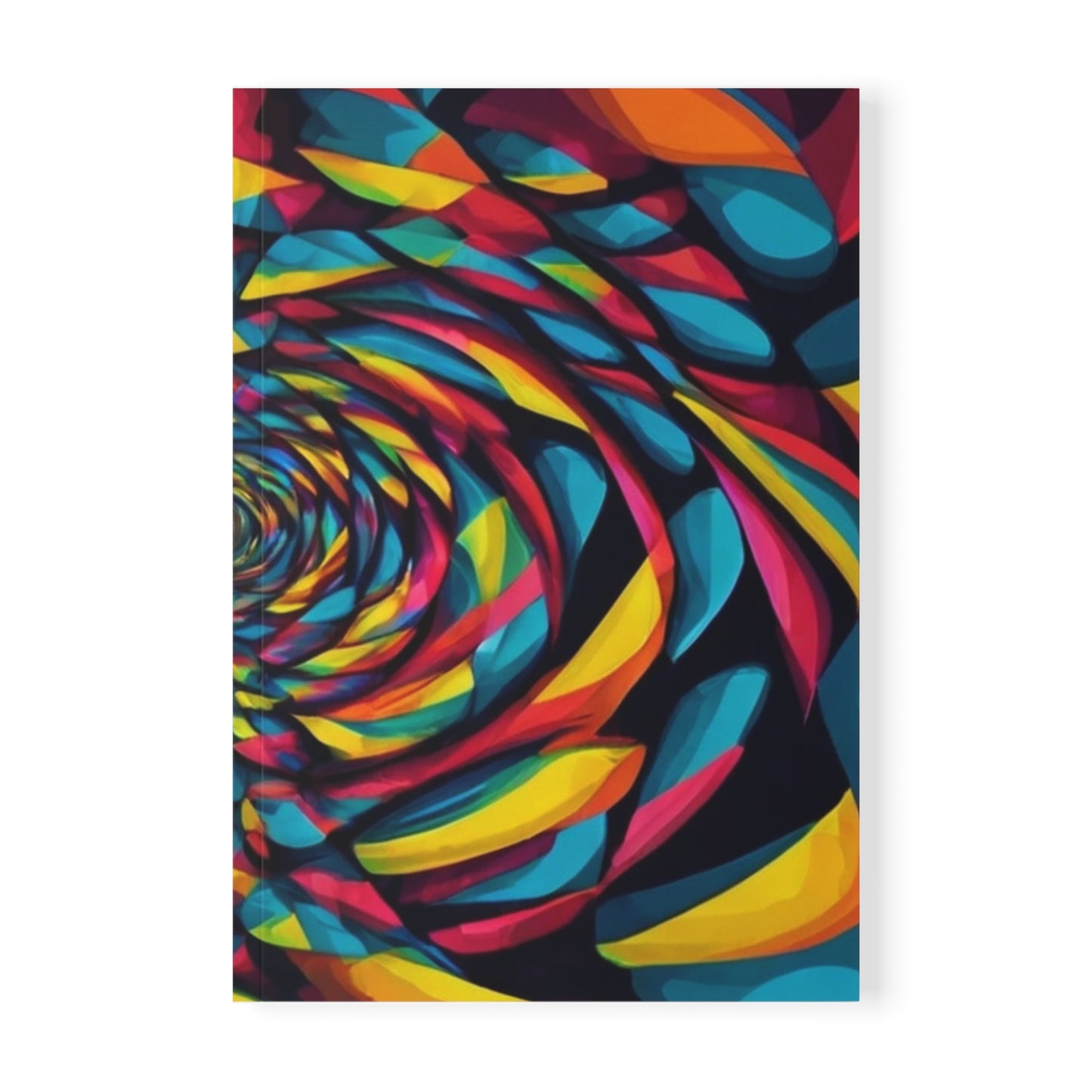 Colourful 2D Swirly Abstract Optical Illusion - Softcover Notebook, A5