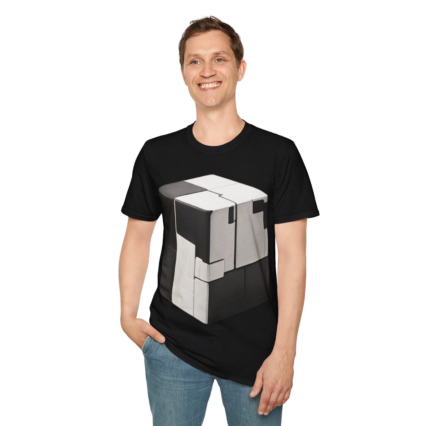 Black and White Cube - Unisex T-Shirt