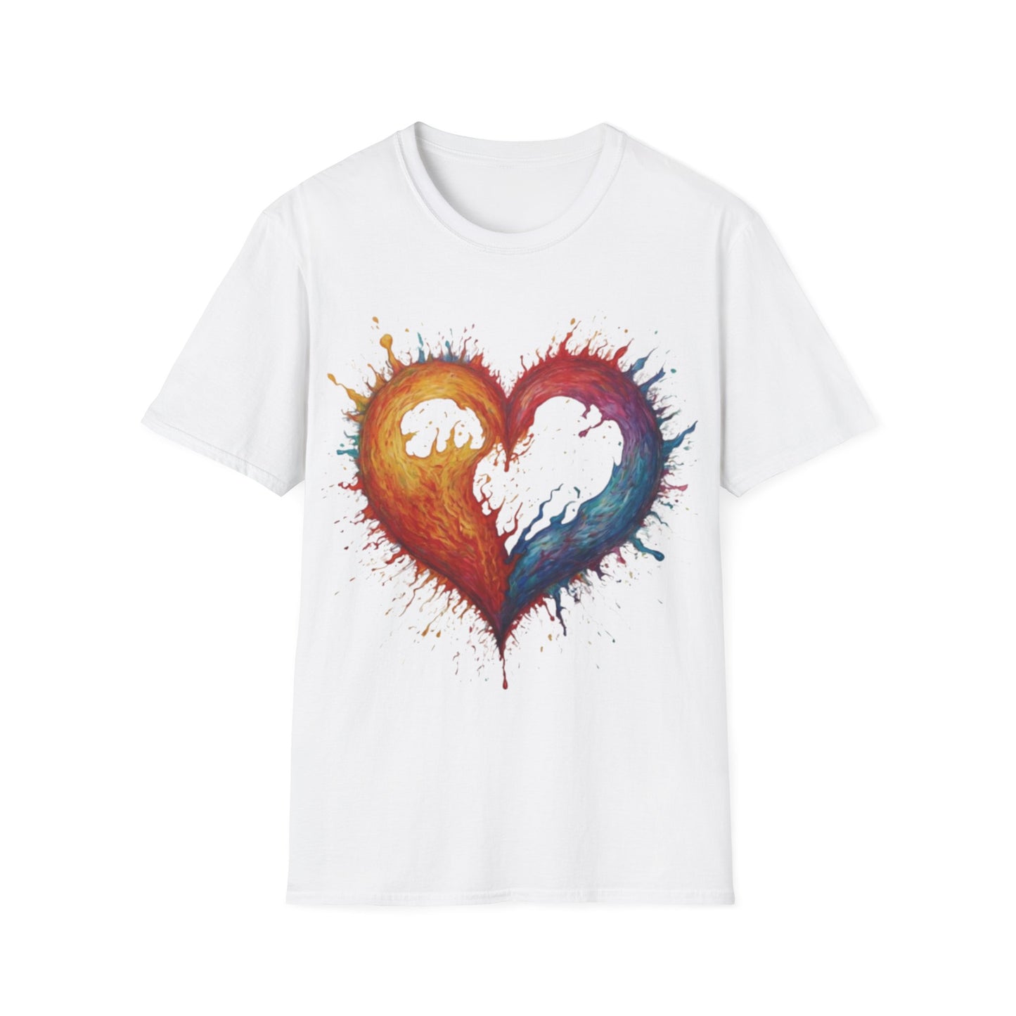 Colourful Burning Love Heart - Unisex T-Shirt