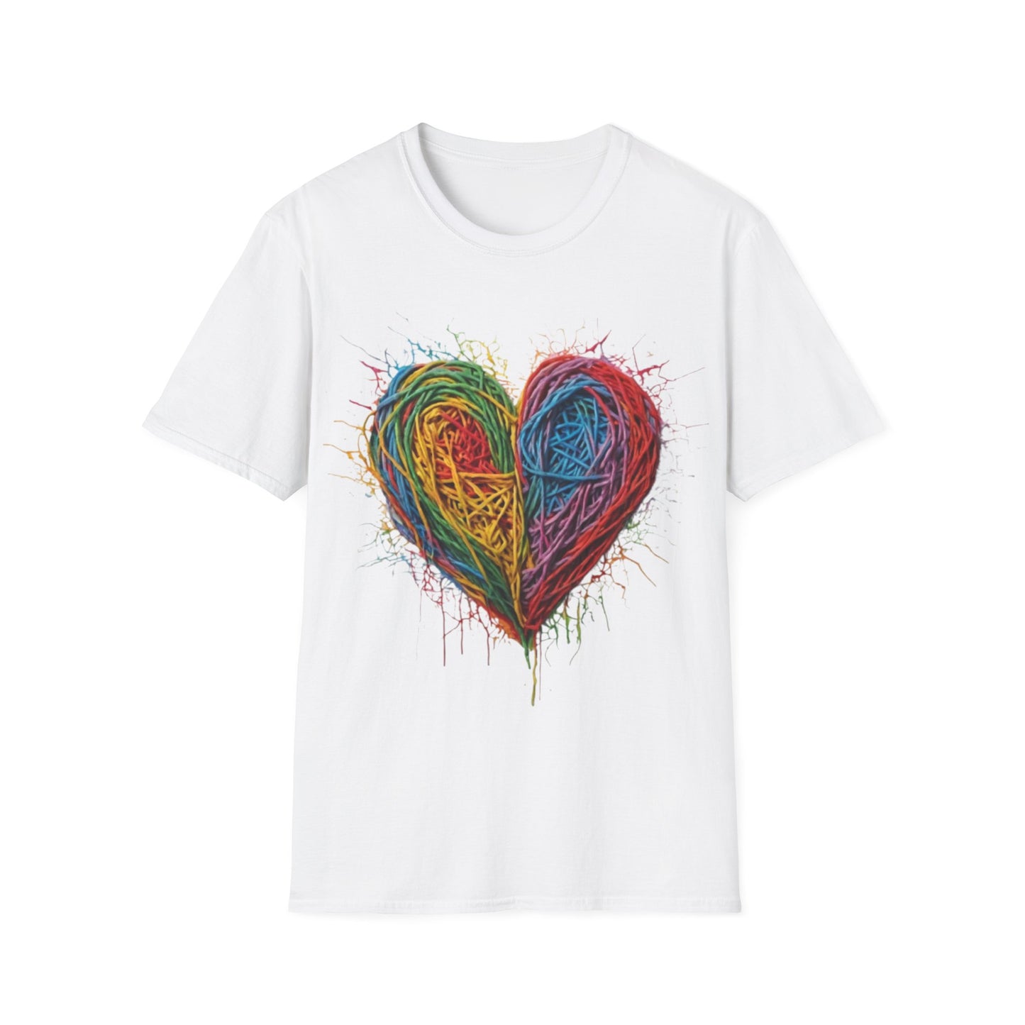 Multicoloured Scoubidou Heart - Unisex T-Shirt