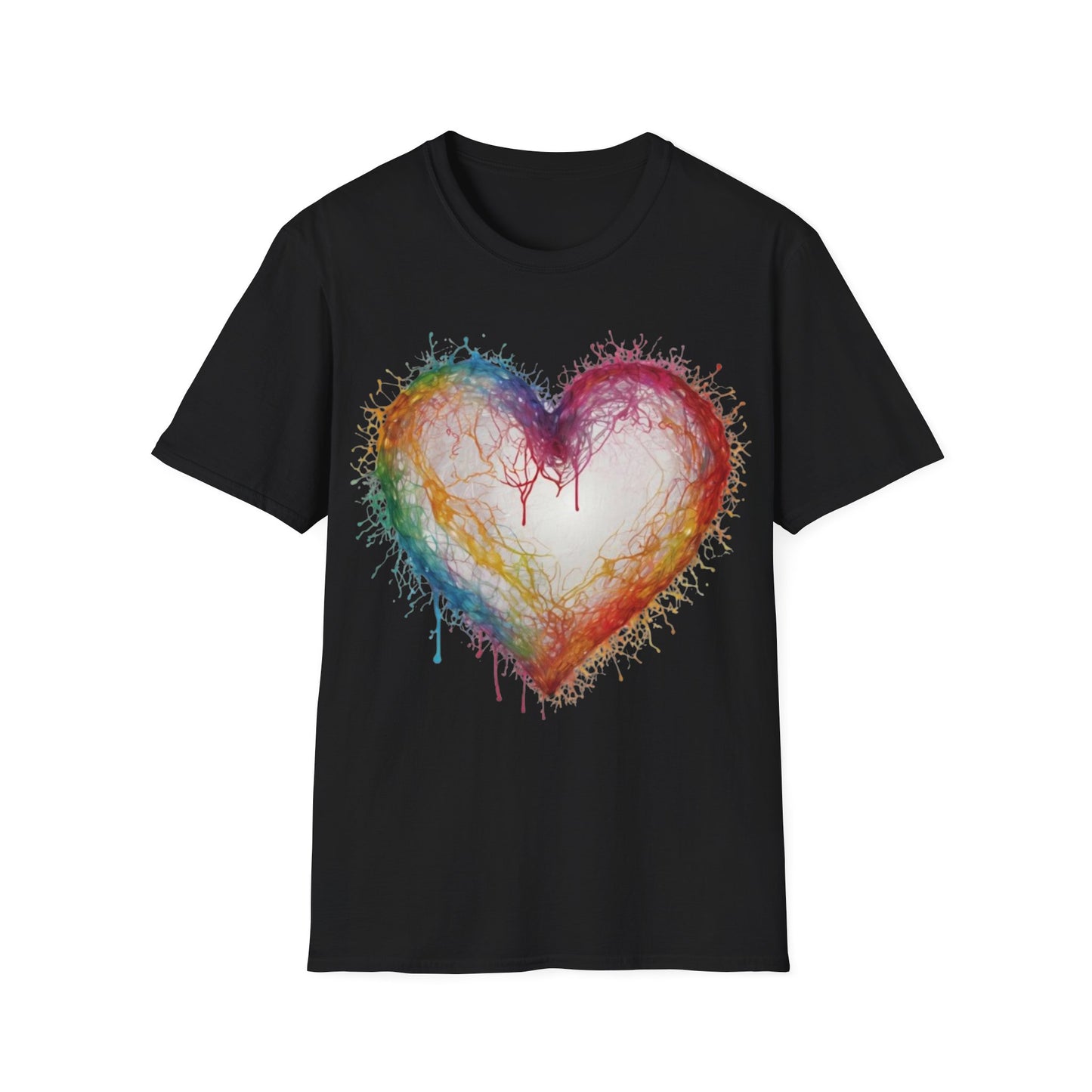 Transparent Colourful Love Heart - Unisex T-Shirt