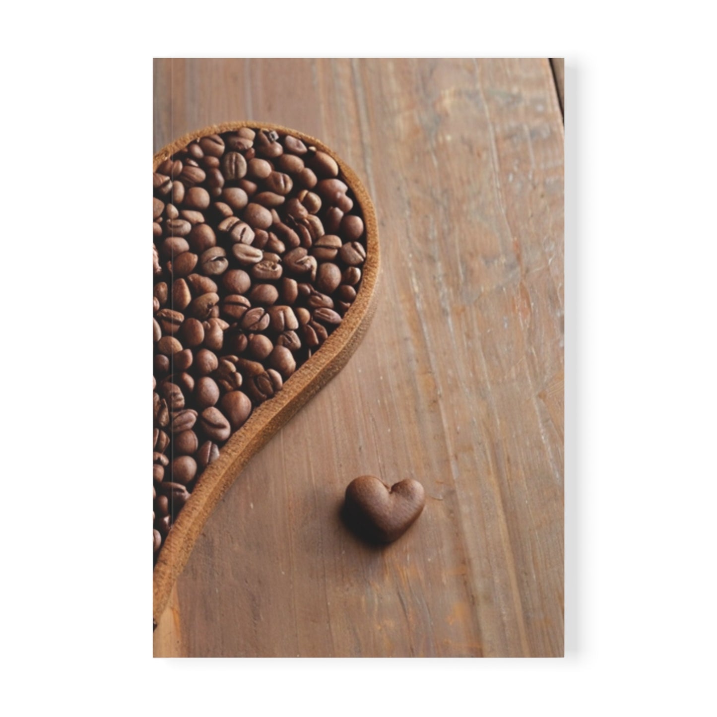 Love Heart Made Out Of Coffee Beans - Softcover Notebook, A5