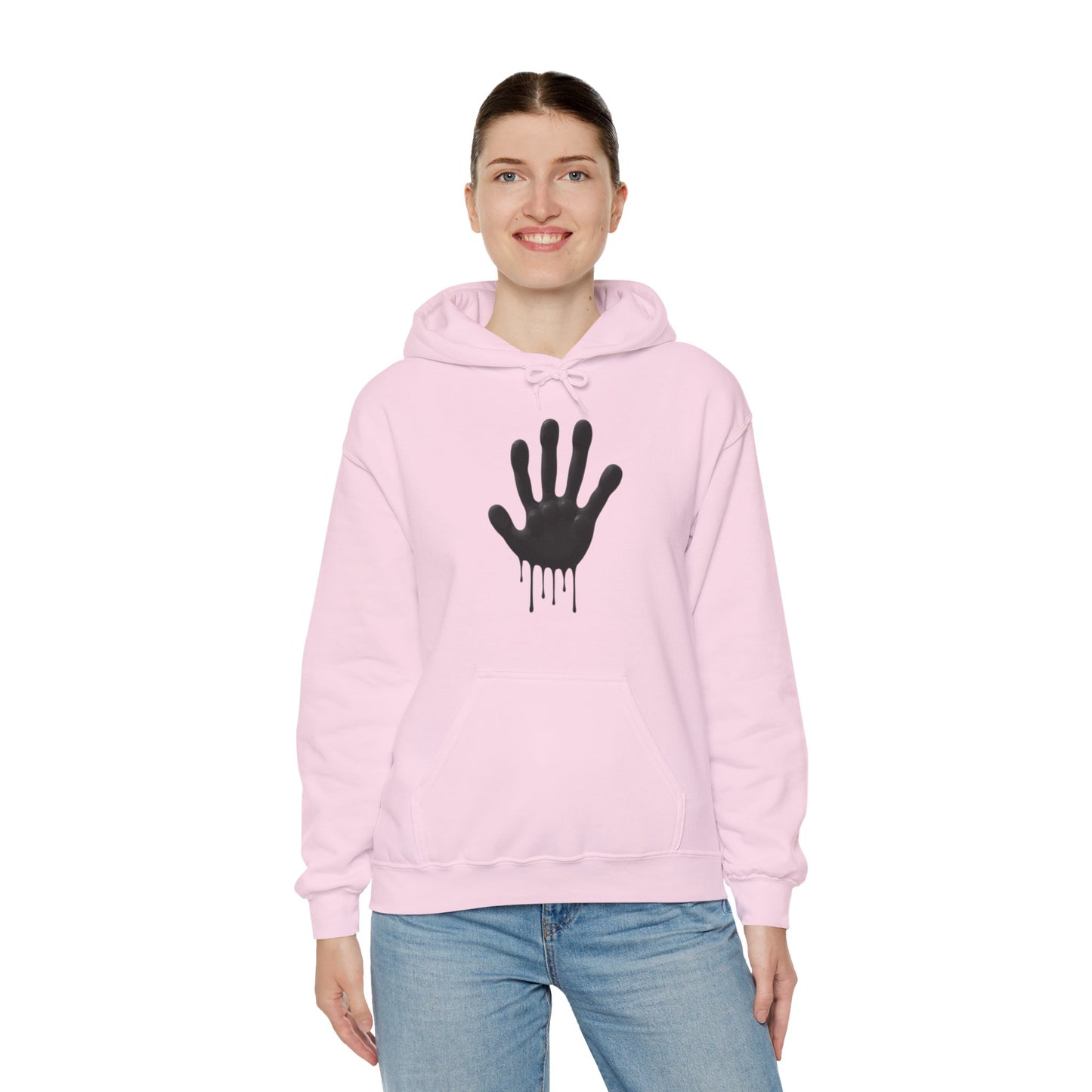 Black Hand Print Art - Unisex Hooded Sweatshirt