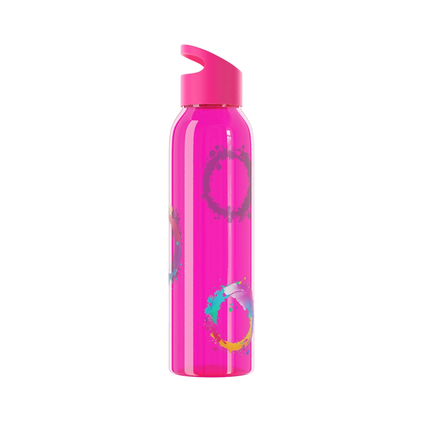 Colourful Circles Paint Art - Sky Water Bottle