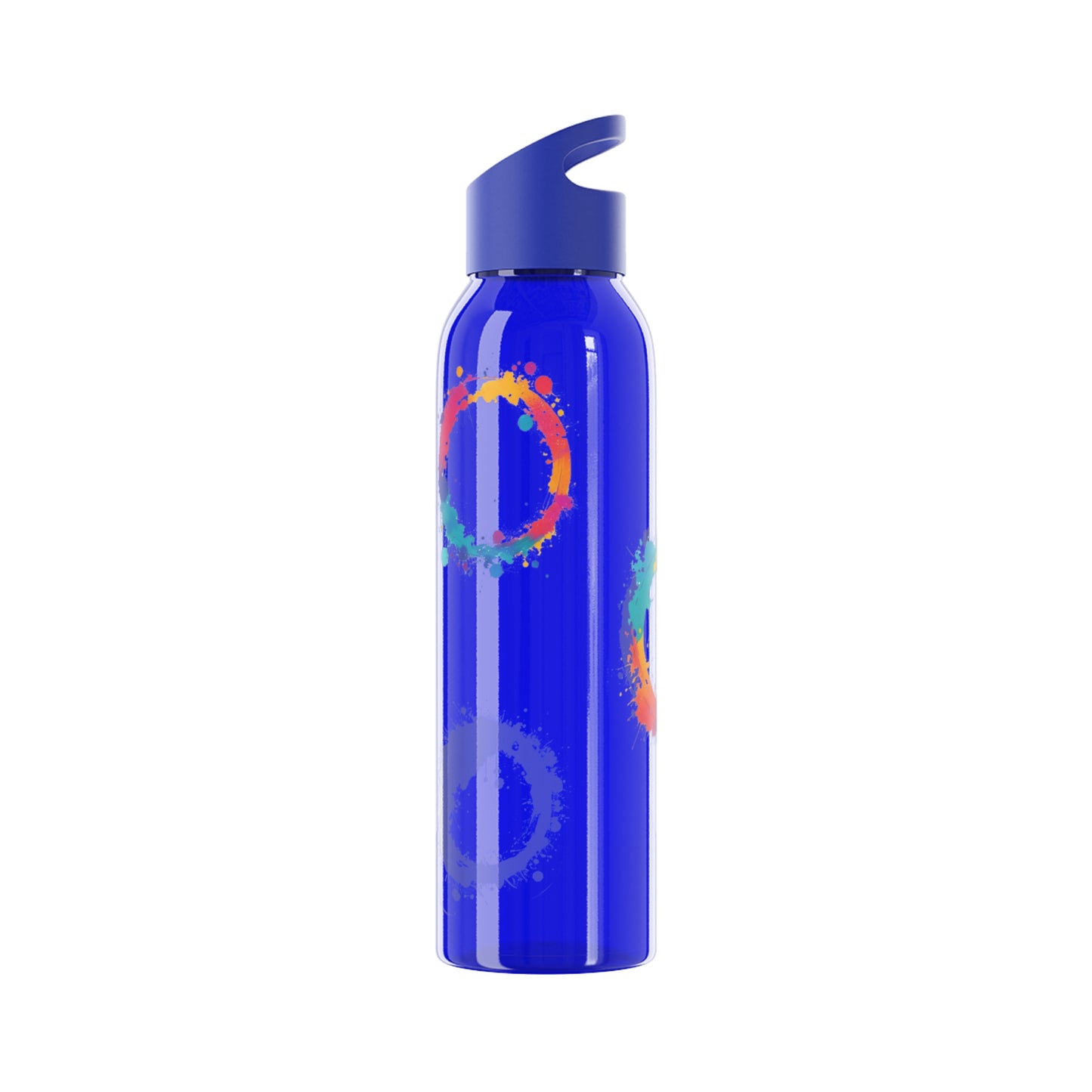 Colourful Circles Paint Art - Sky Water Bottle