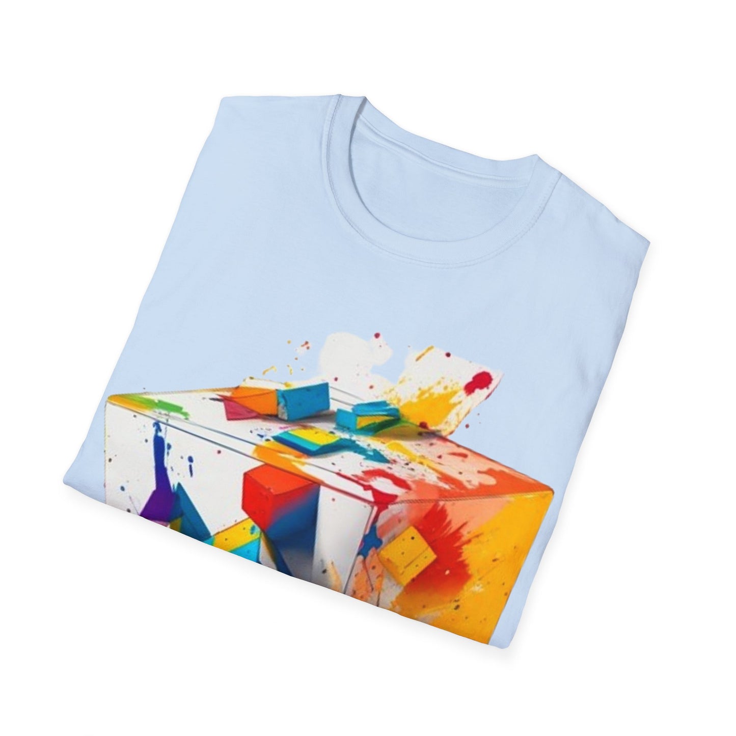 Messy Colourful 3D Cube - Unisex T-Shirt