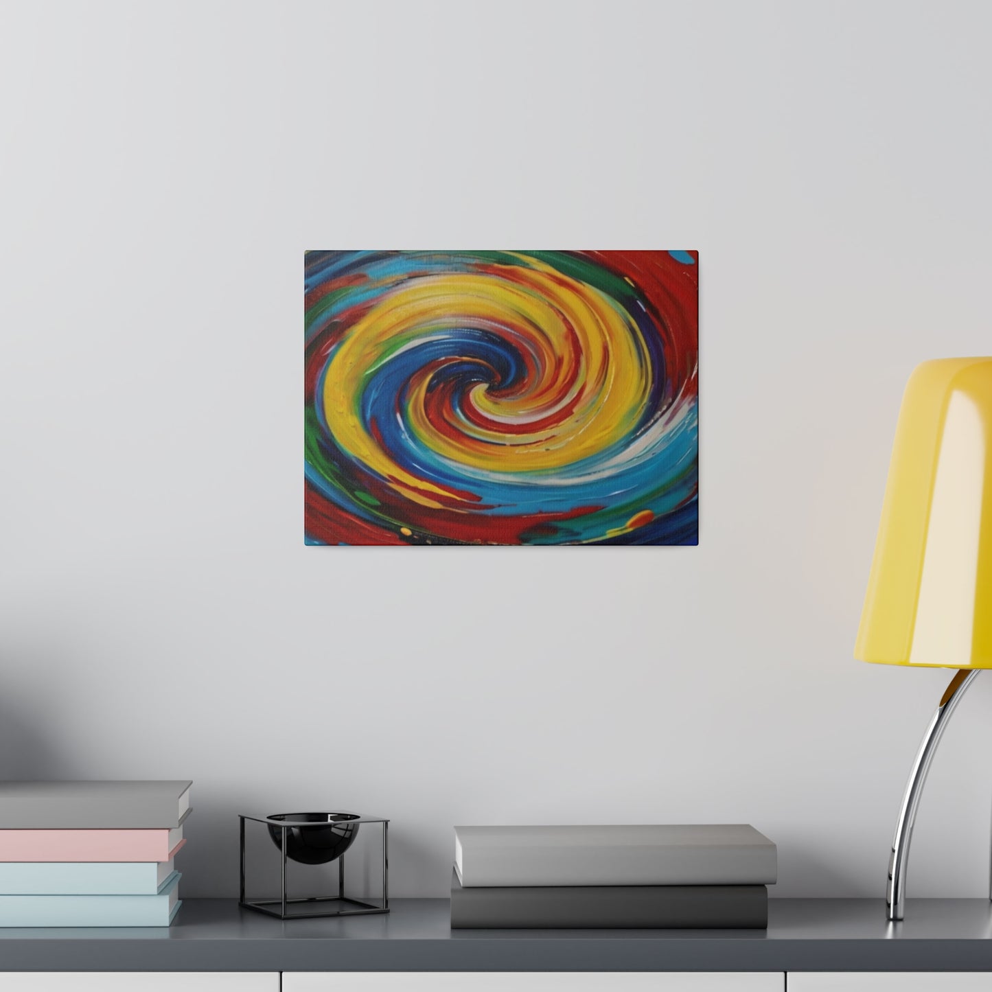 Colourful Whirlpool Paint - Matte Canvas, Stretched, 0.75"