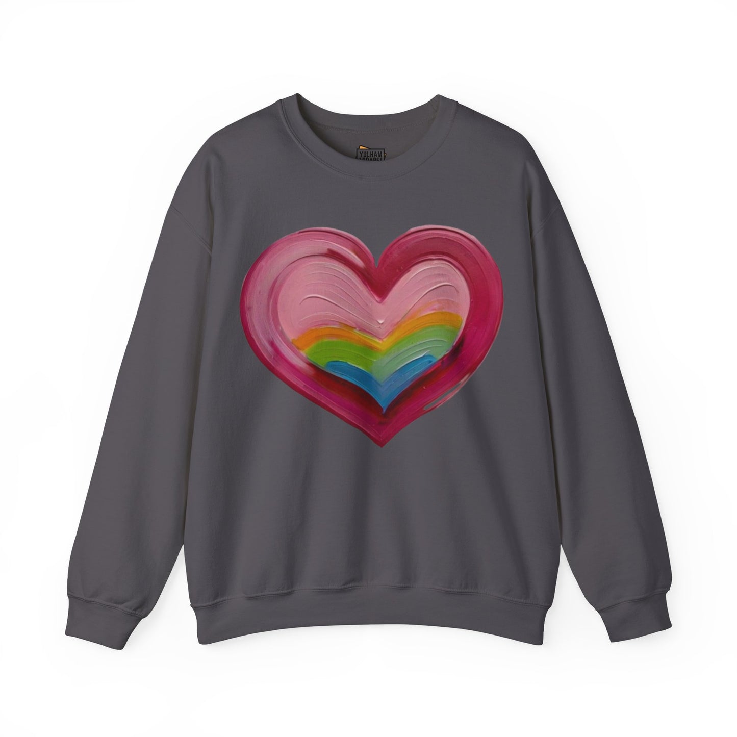 Pink Painted Love Heart - Unisex Crewneck Sweatshirt