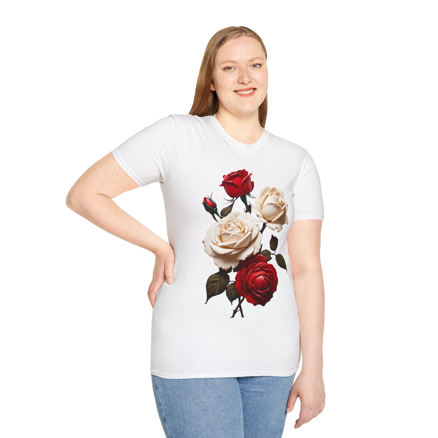 Red and White Roses - Unisex T-Shirt