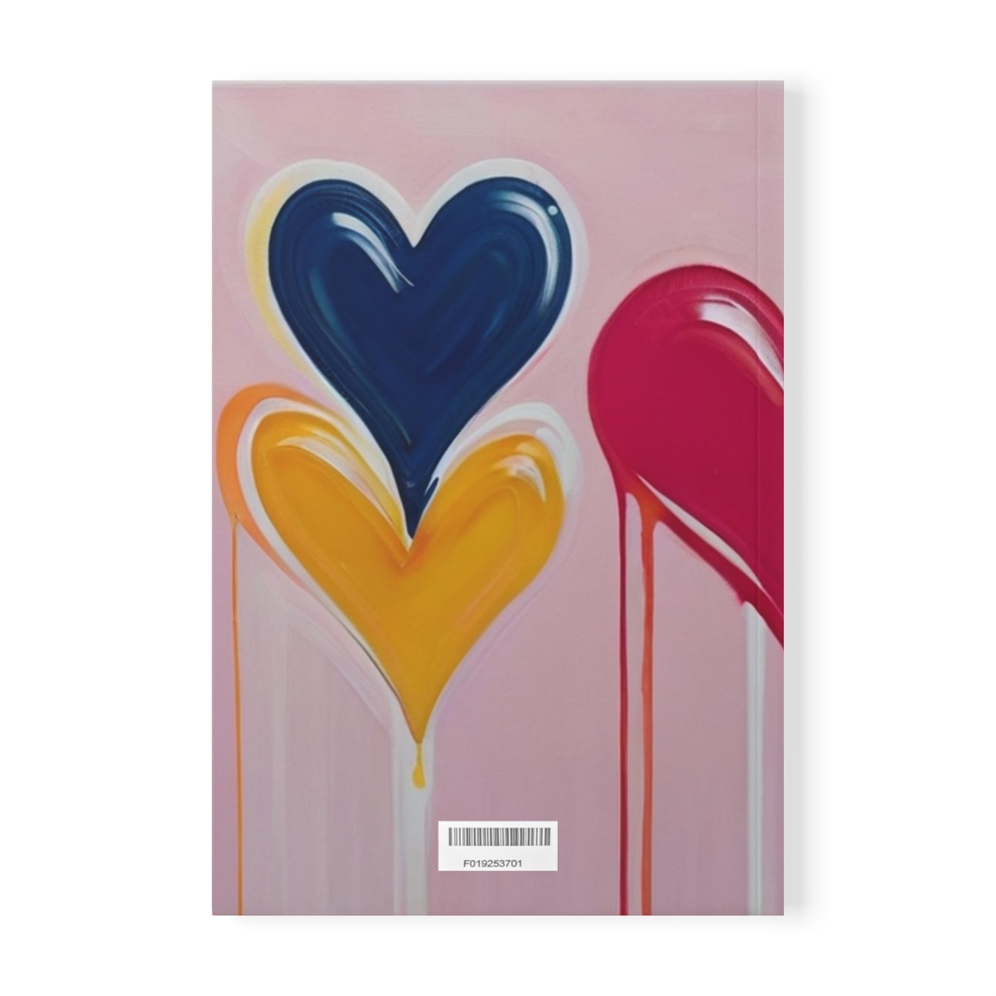 Dripping Multicoloured Love Hearts - Softcover Notebook, A5