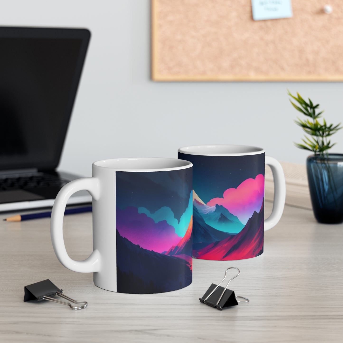 Colourful Mountain Mug - Ceramic Coffee Mug 11oz