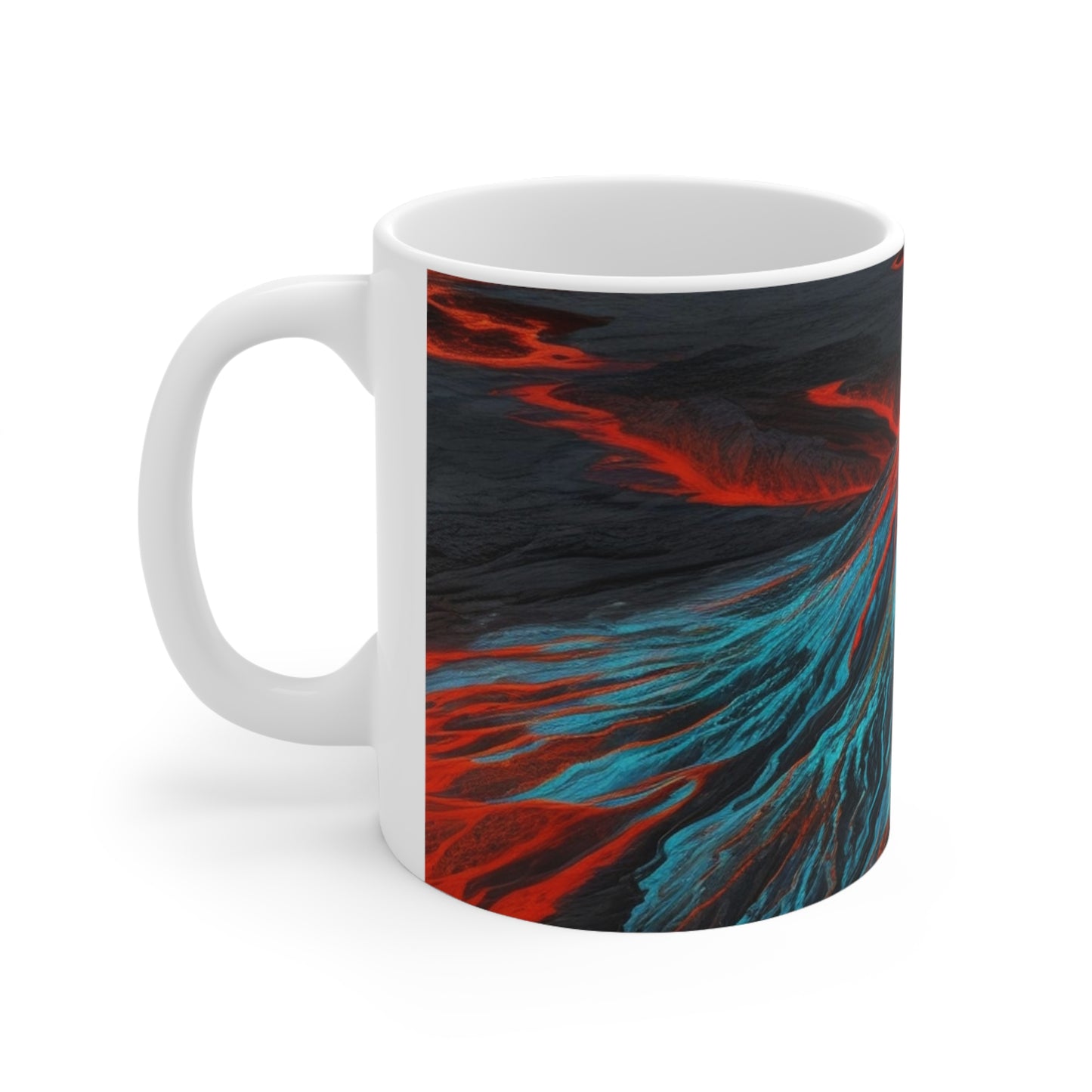 Overflowing Volcano Art - Ceramic Coffee Mug 11oz