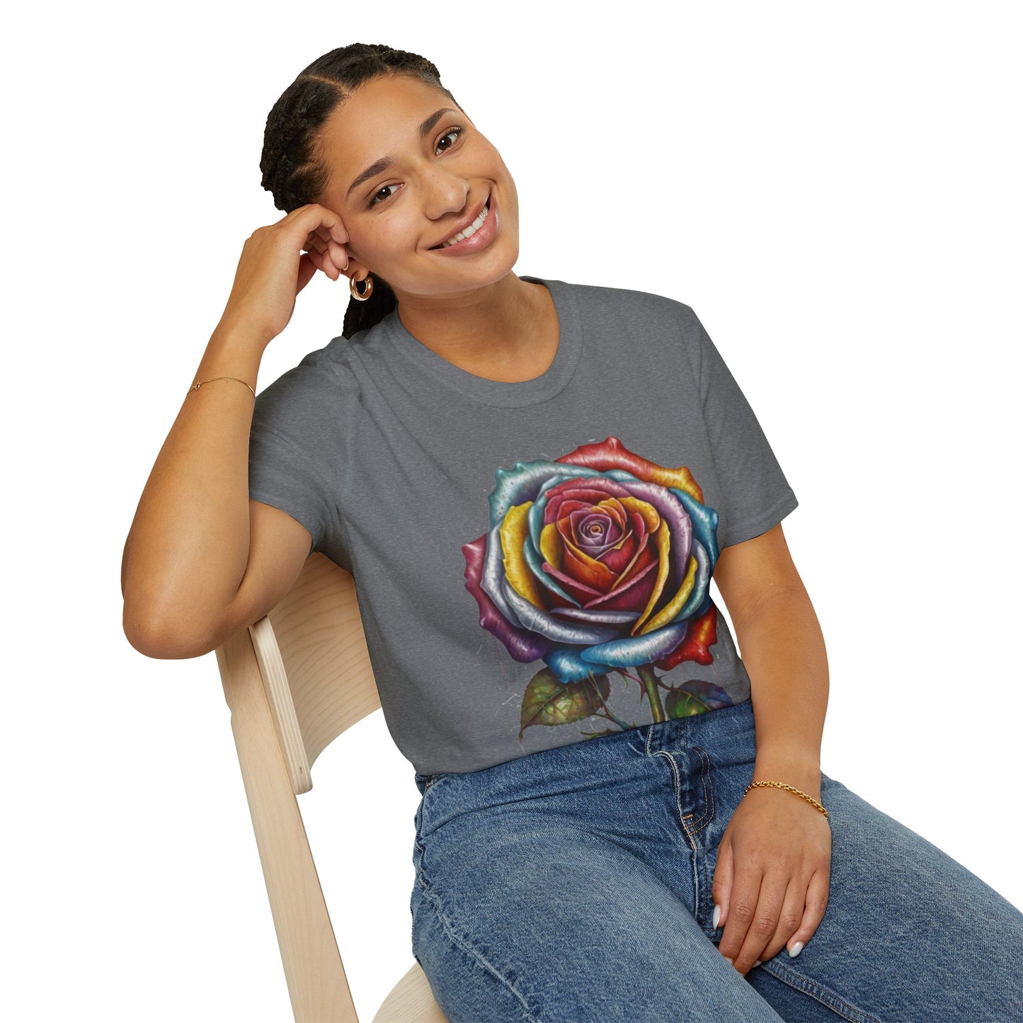 Messy Multicoloured Rose - Unisex T-Shirt