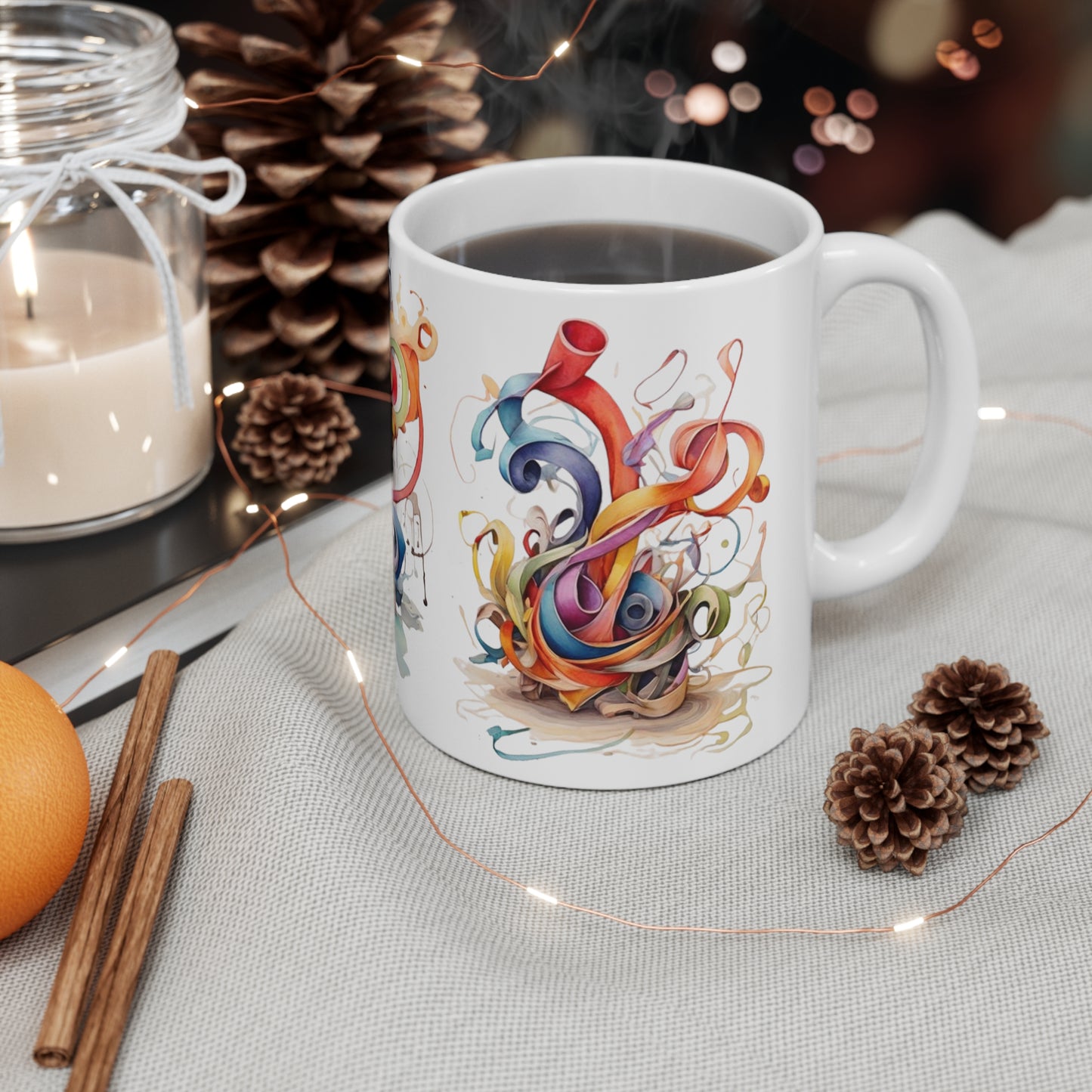 Colourful Messy Art Mug - Ceramic Coffee Mug 11oz