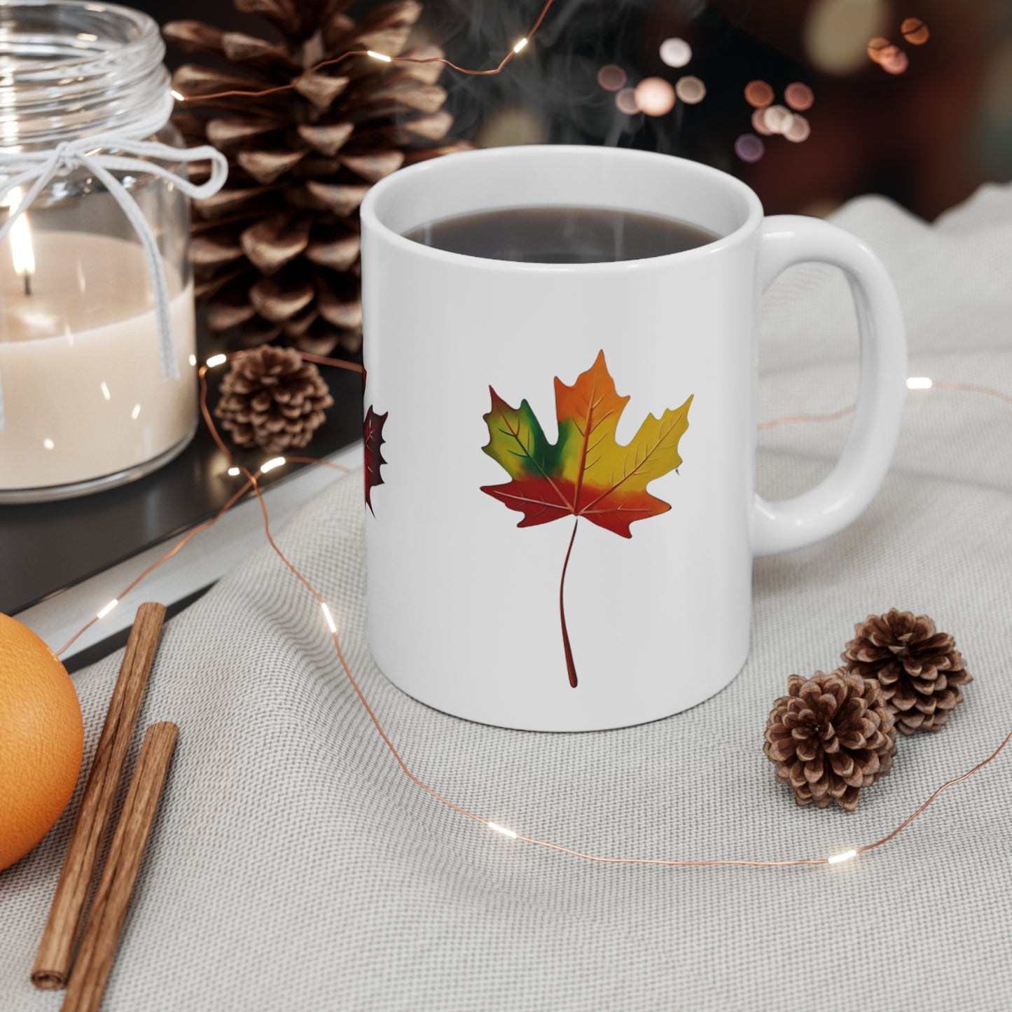 Colourful Maple Leaves - Ceramic Coffee Mug 11oz