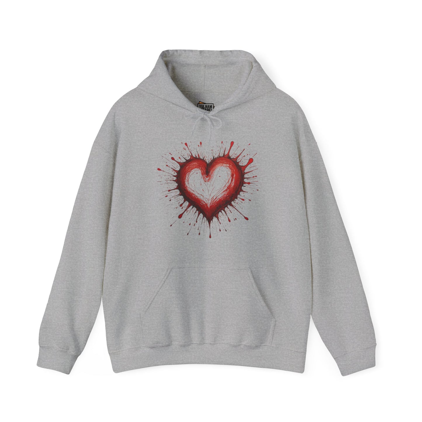 Messy Red Love Heart - Unisex Hooded Sweatshirt