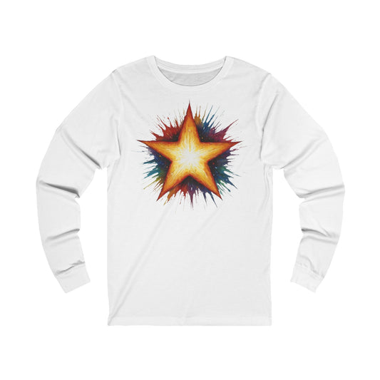 Burning Golden Star - Unisex Long Sleeve T-Shirt