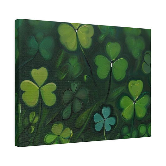 Green Clovers Canvas - Matte Canvas, Stretched, 0.75"
