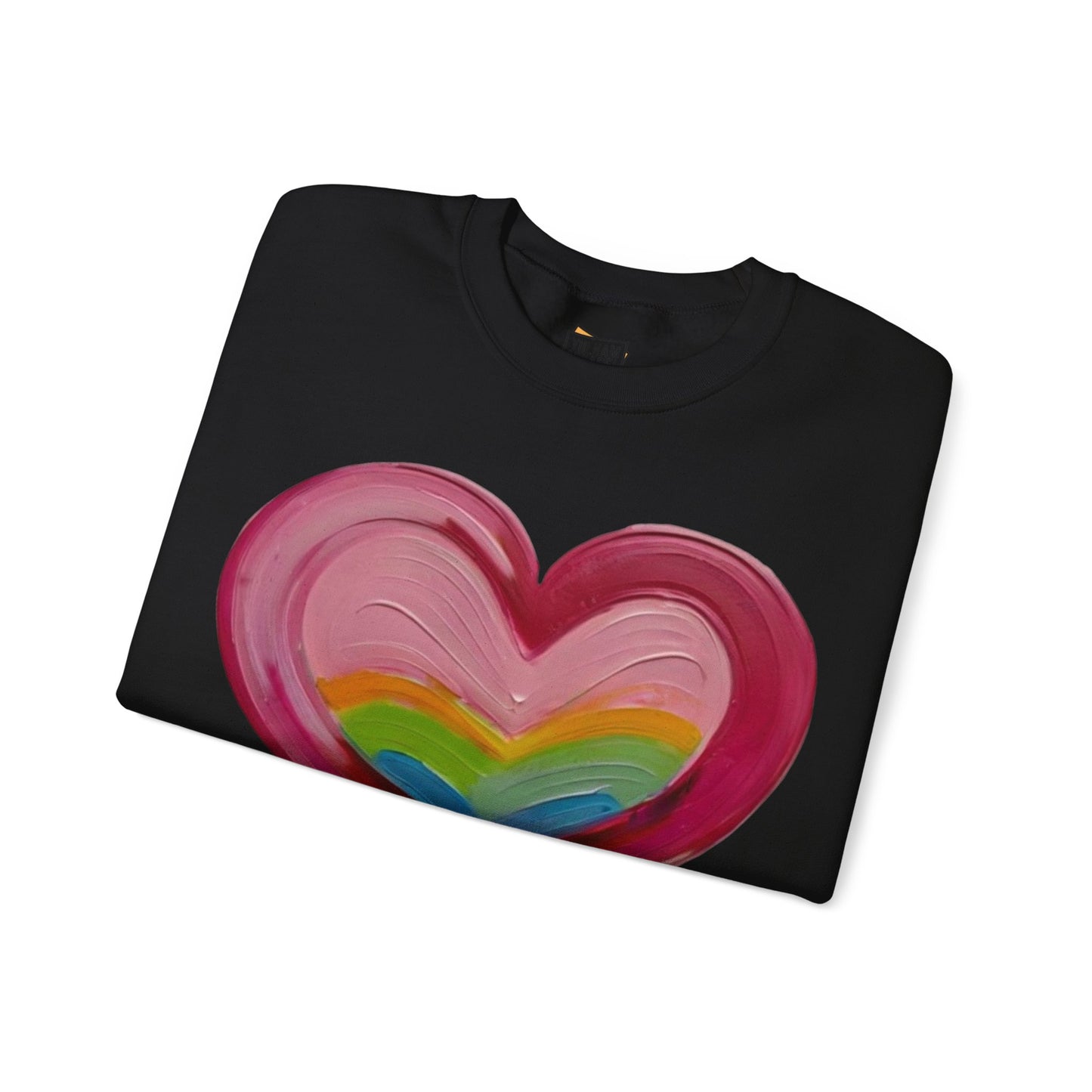 Pink Painted Love Heart - Unisex Crewneck Sweatshirt