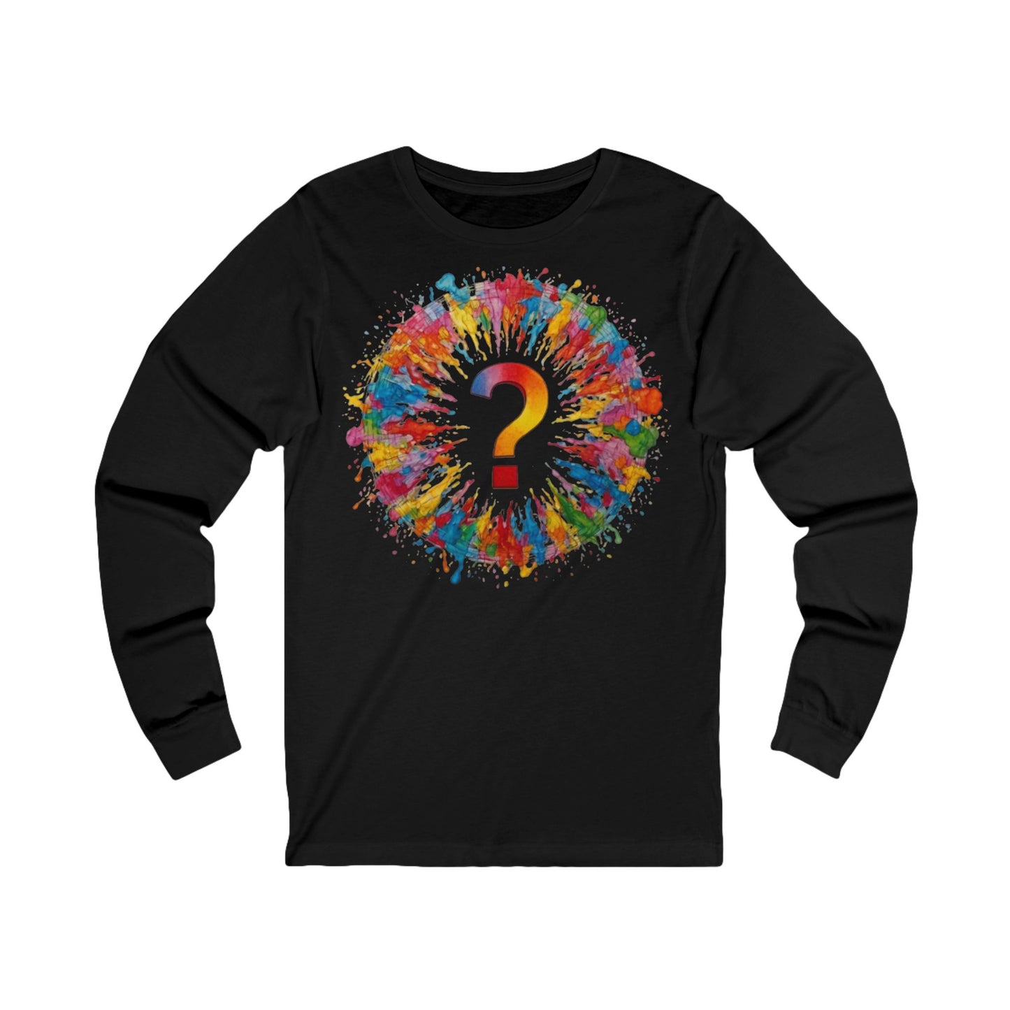 Colourful Messy Question Mark - Unisex Long Sleeve T-Shirt