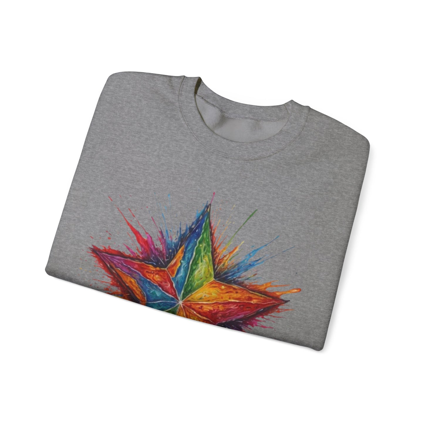 Burning Multicoloured Star - Unisex Crewneck Sweatshirt