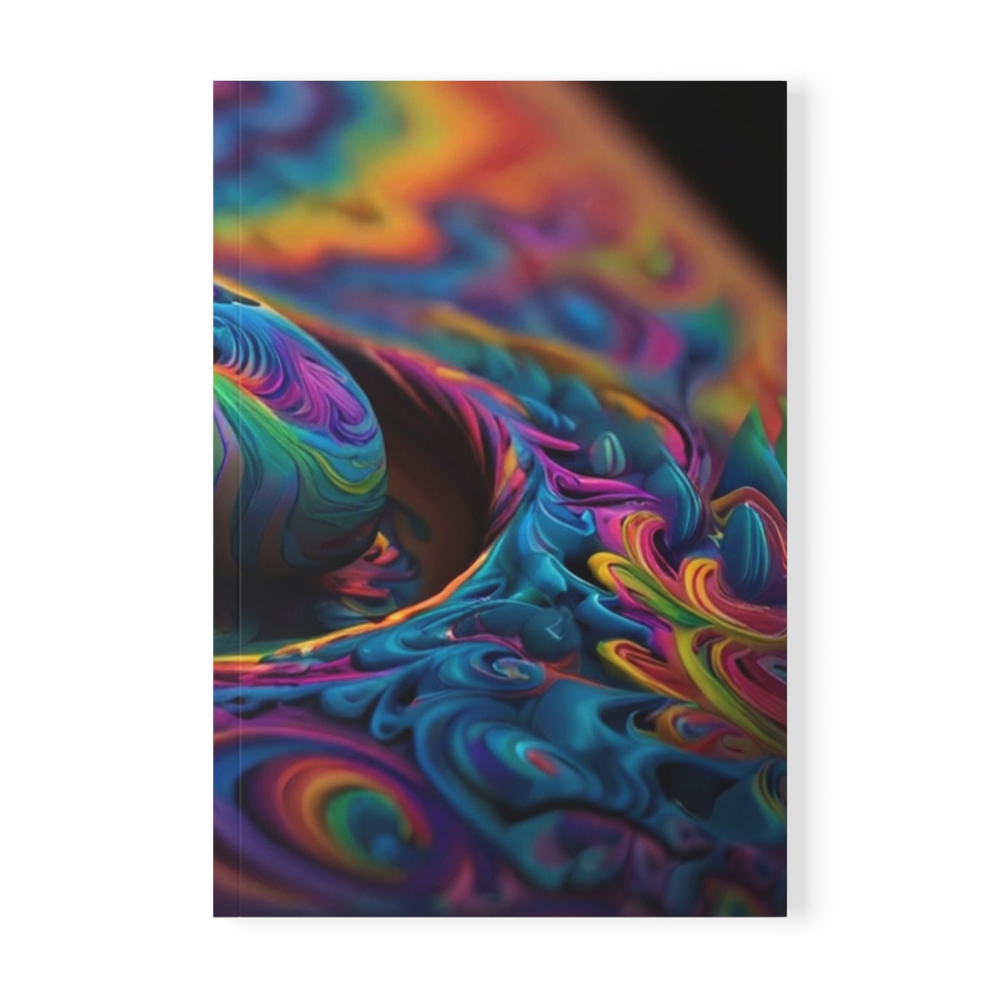 Colourful Trippy Pattern Design - Softcover Notebook, A5