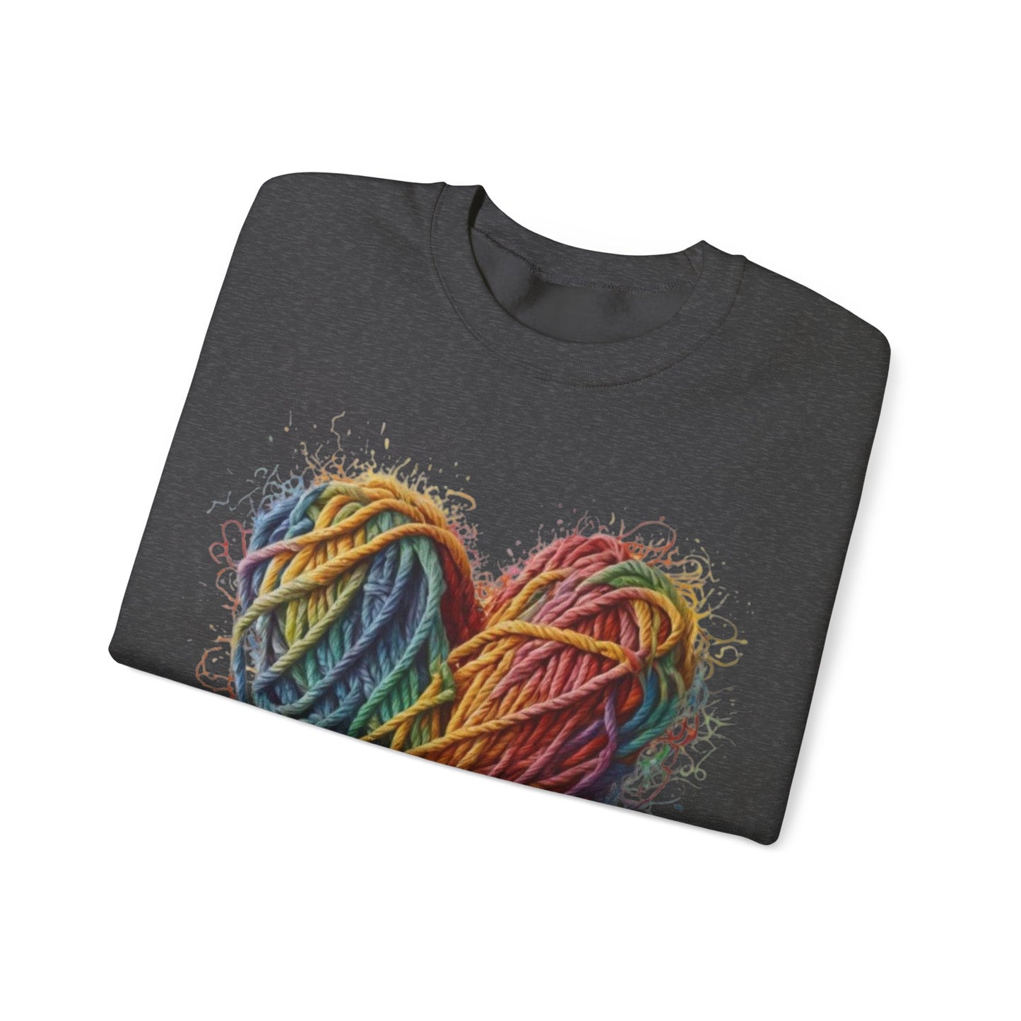 Multicoloured Ropes Love Heart - Unisex Crewneck Sweatshirt