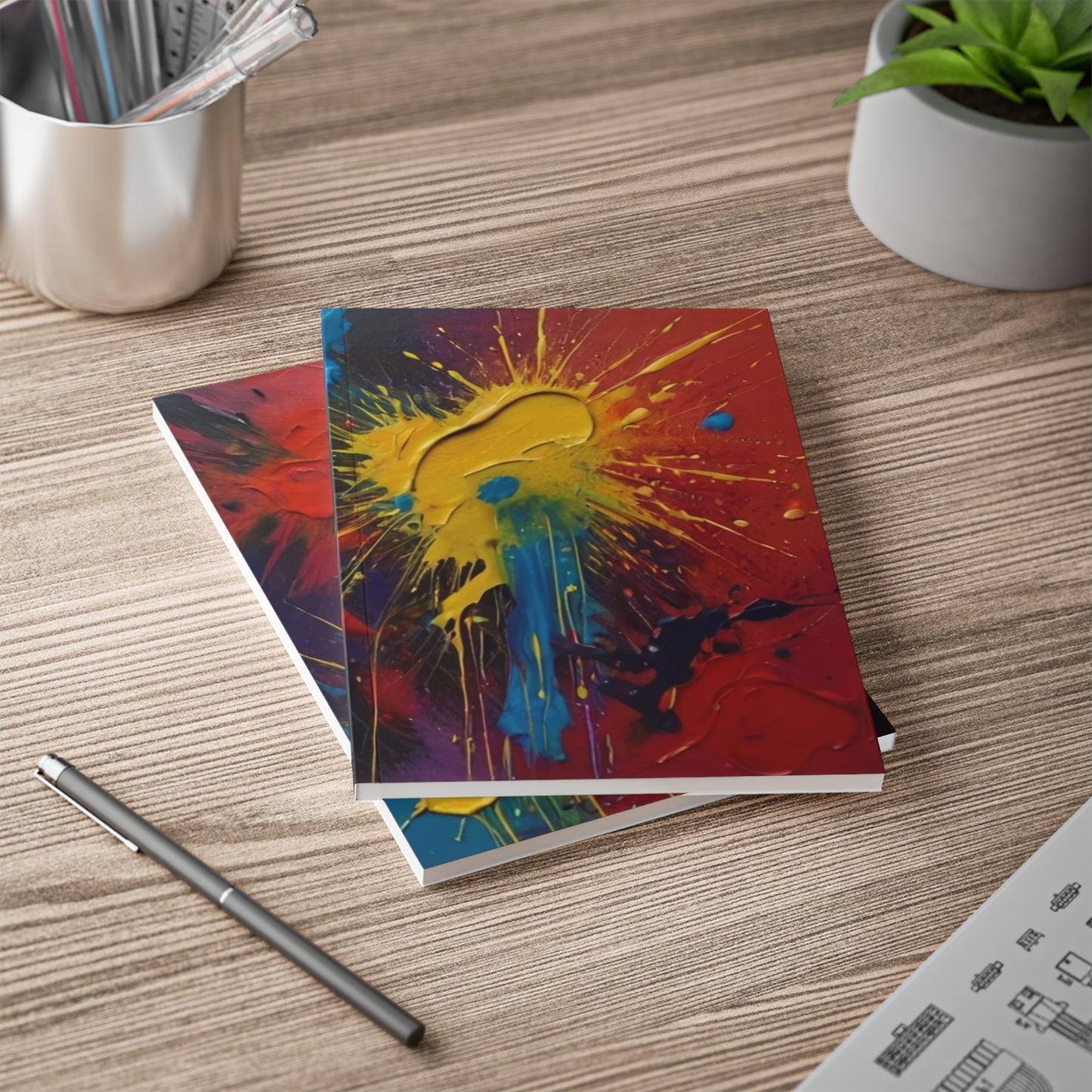 Messy Paint Prints - Softcover Notebook, A5