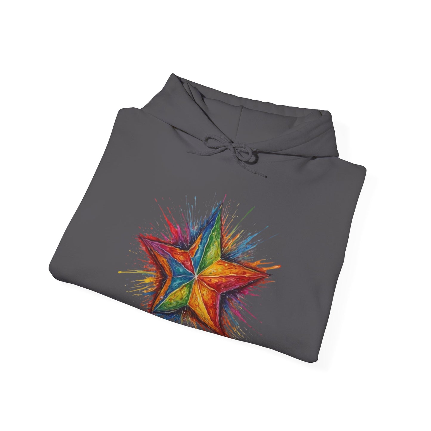 Burning Multicoloured Star - Unisex Hooded Sweatshirt