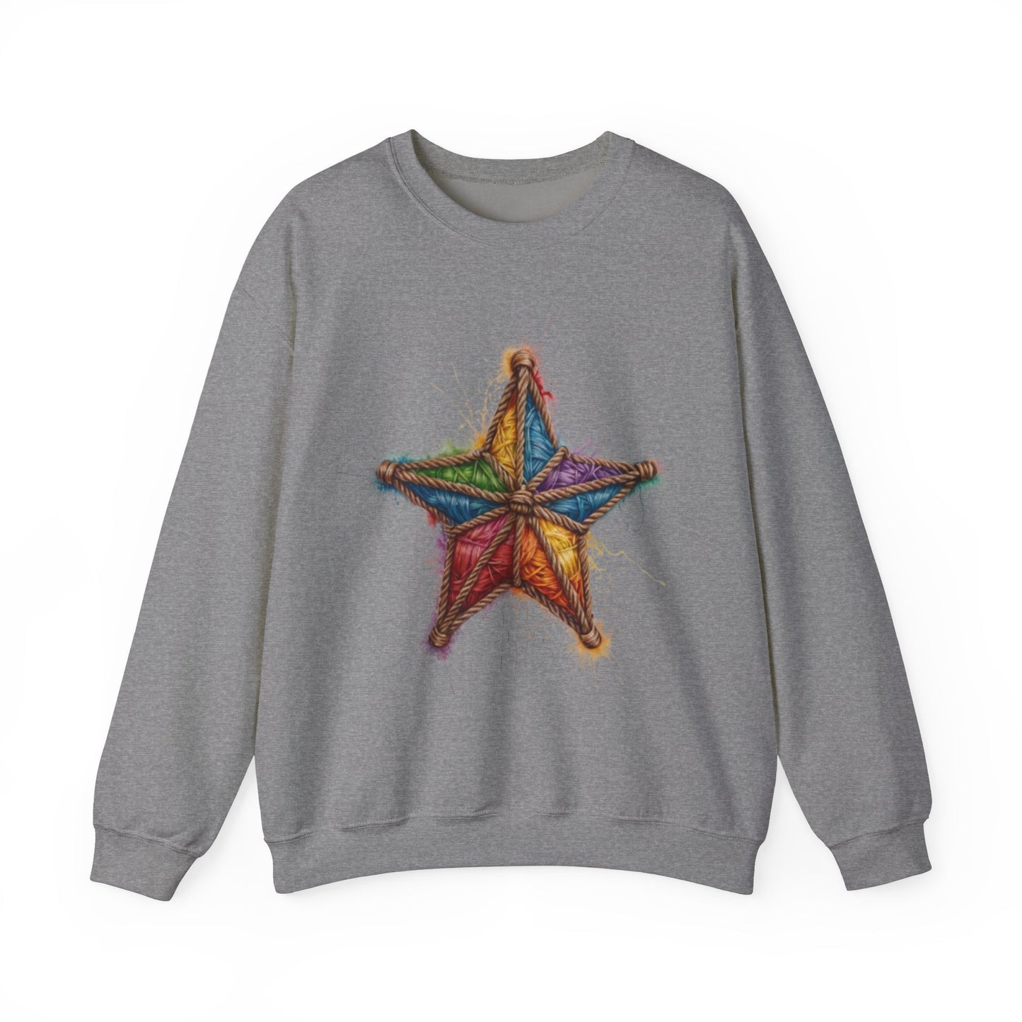 Multicoloured Star Rope Pattern - Unisex Crewneck Sweatshirt