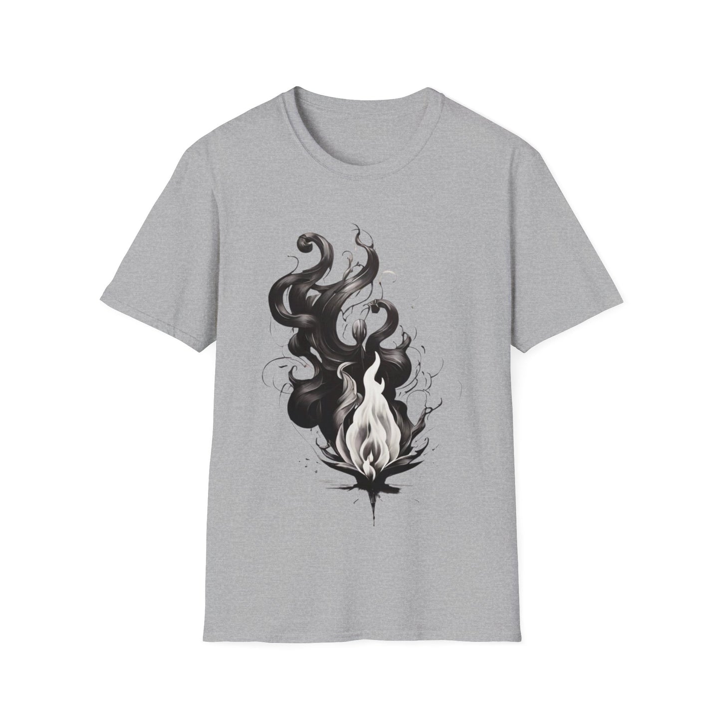 Black and White Flame - Unisex T-Shirt