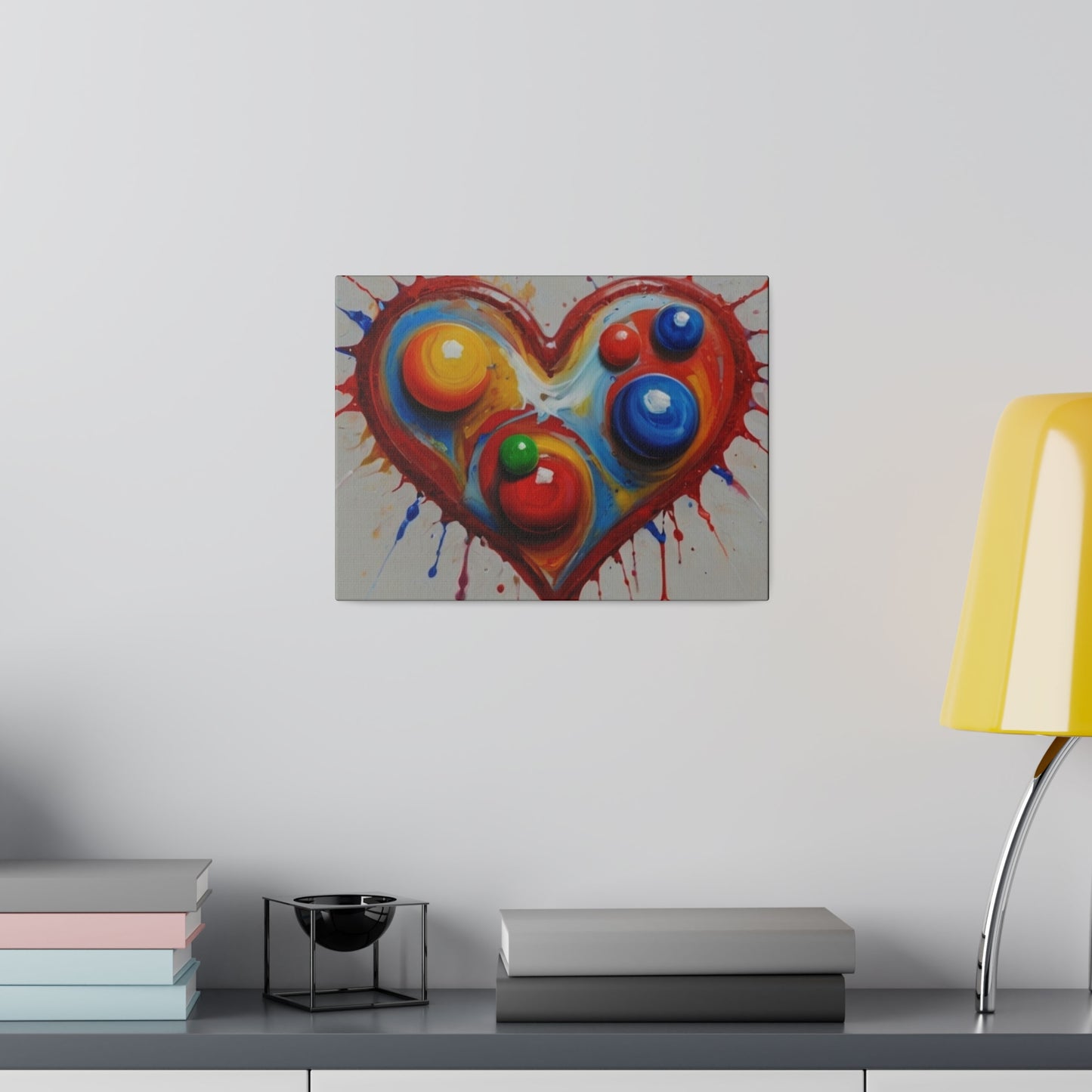 Paint Bubbles Love Heart - Matte Canvas, Stretched, 0.75"
