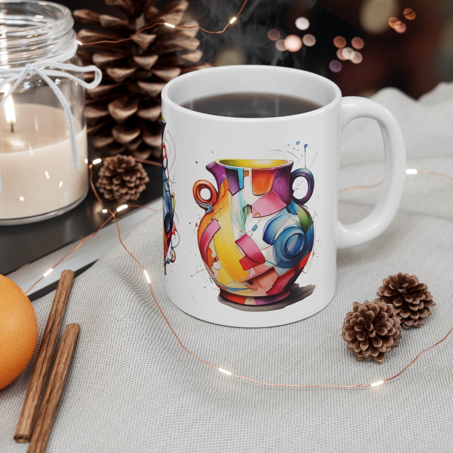 Colourful Messy Vase's Mug - Ceramic Coffee Mug 11oz