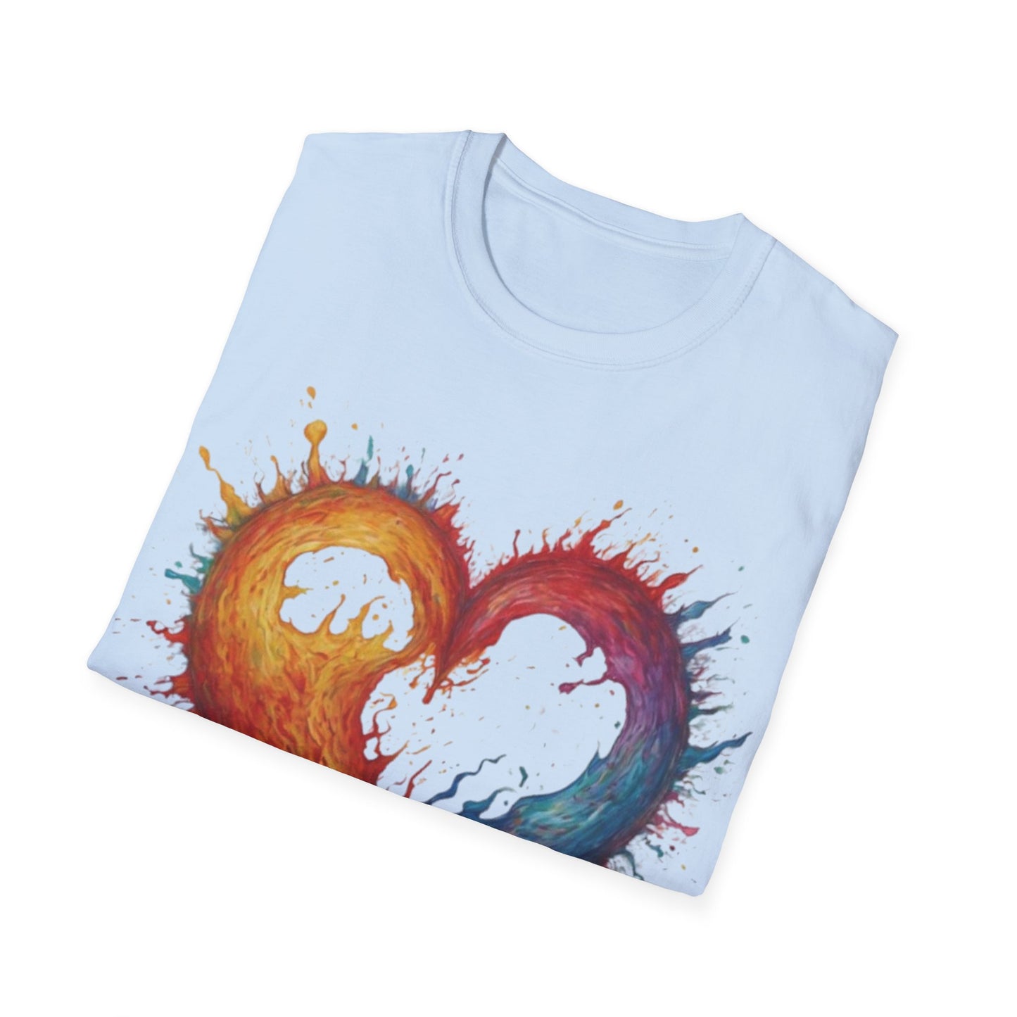 Colourful Burning Love Heart - Unisex T-Shirt