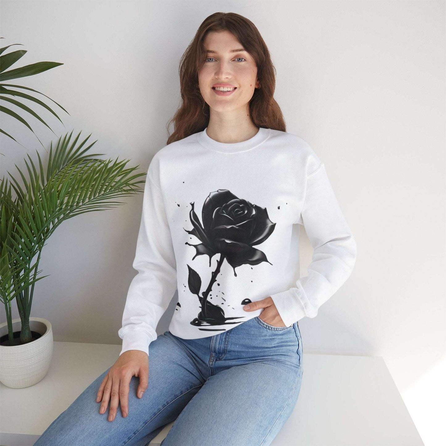 Black Rose - Unisex Crewneck Sweatshirt