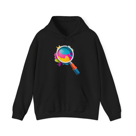 Colourful Magnifying Glass - Unisex Hooded Sweatshirt