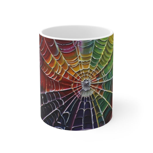 Colourful Spiderweb Mug - Ceramic Coffee Mug 11oz