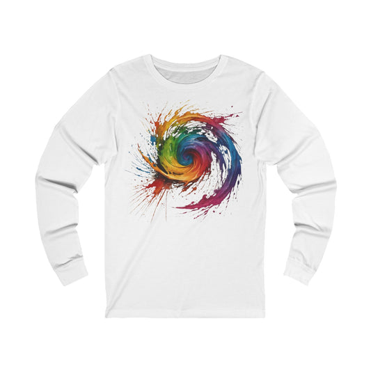 Colourful Messy Swirly Pattern - Unisex Long Sleeve T-Shirt