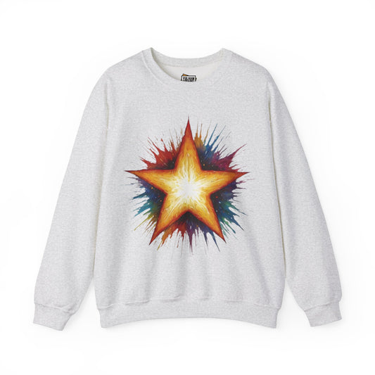 Burning Golden Star - Unisex Crewneck Sweatshirt