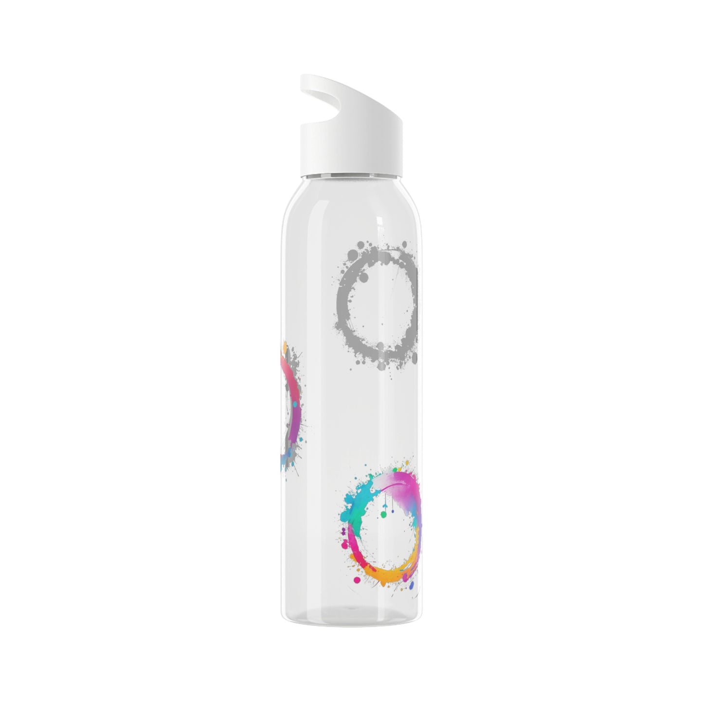 Colourful Circles Paint Art - Sky Water Bottle