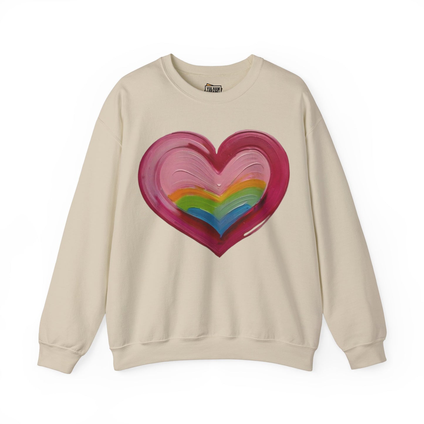 Pink Painted Love Heart - Unisex Crewneck Sweatshirt