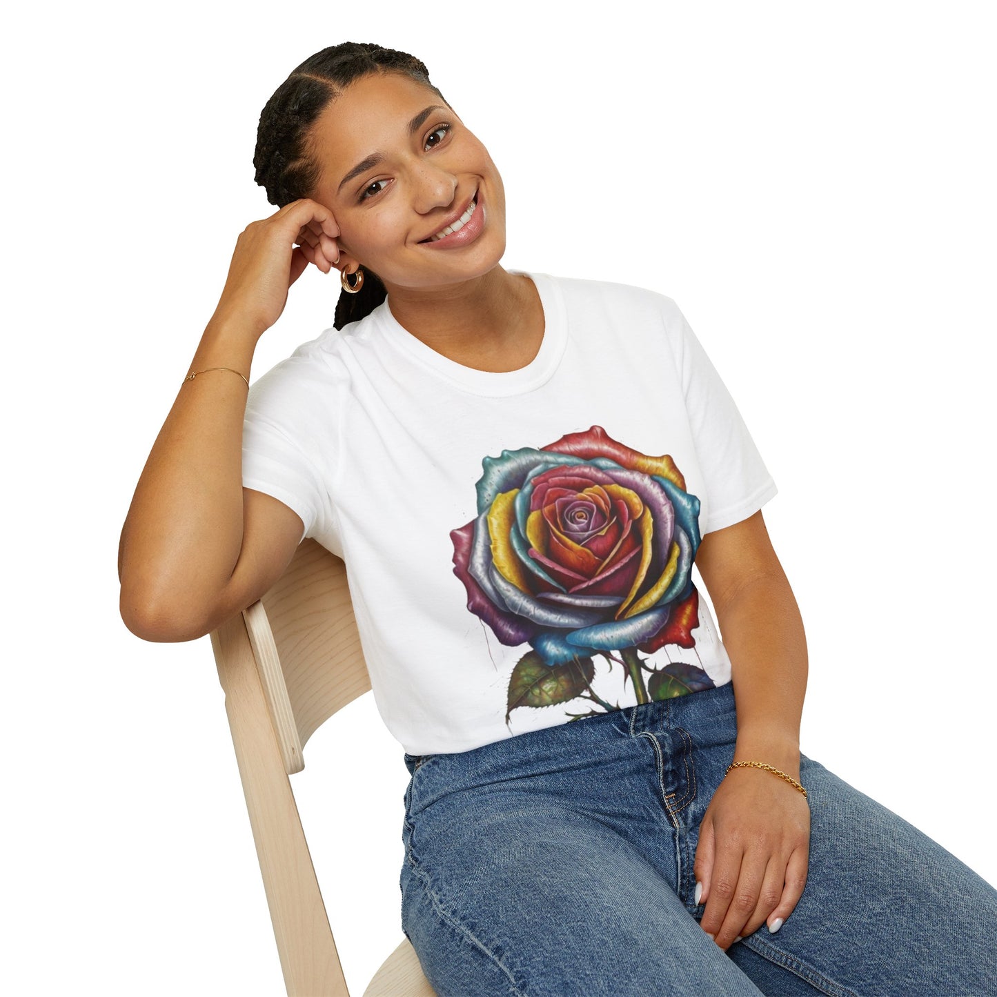 Messy Multicoloured Rose - Unisex T-Shirt