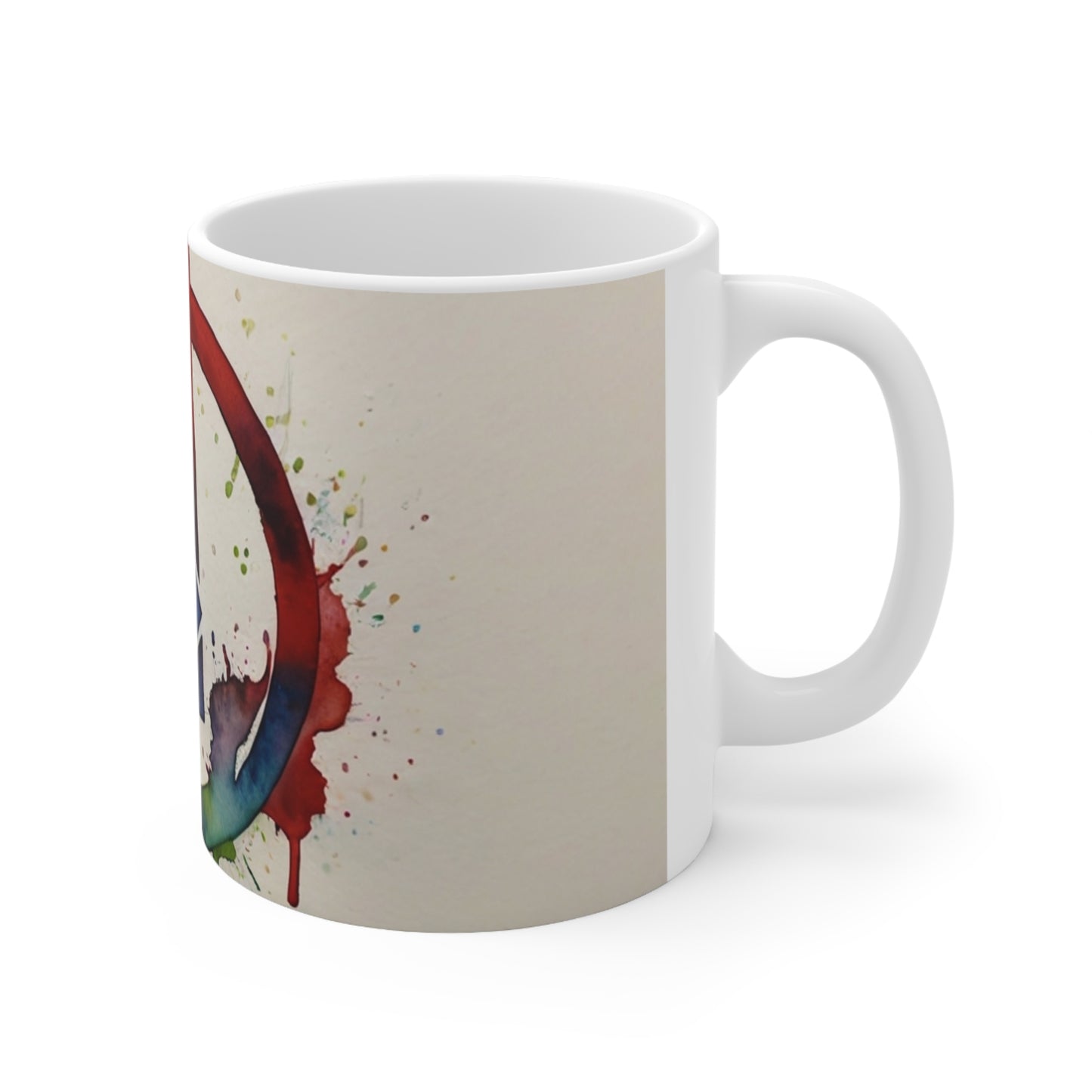 Colourful Watercolour Avengers Logo Mug - Ceramic Coffee Mug 11oz