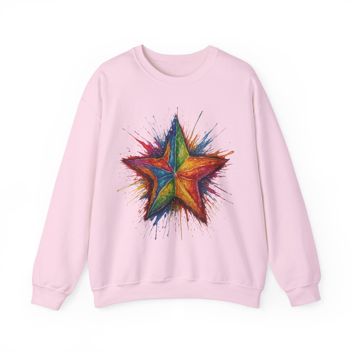 Burning Multicoloured Star - Unisex Crewneck Sweatshirt