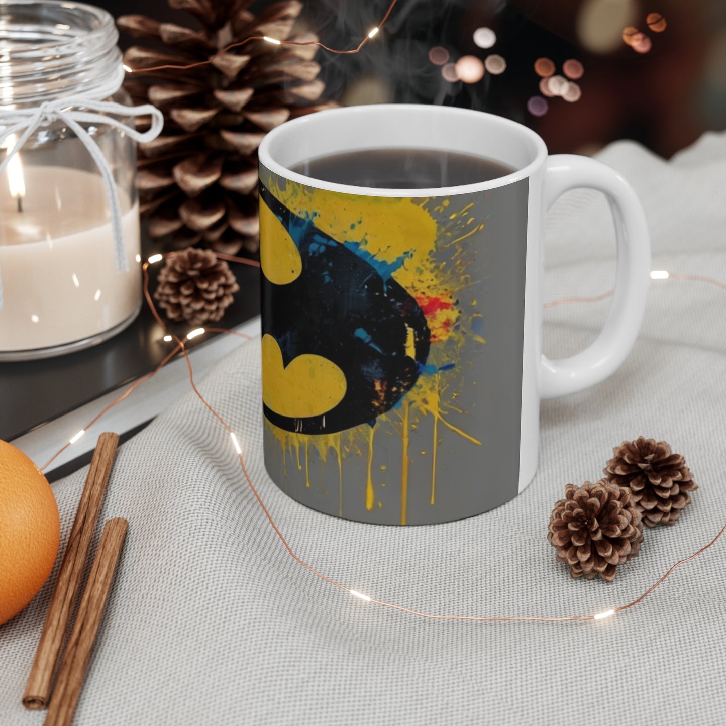 Messy Paint Batman Logo - Ceramic Coffee Mug 11oz